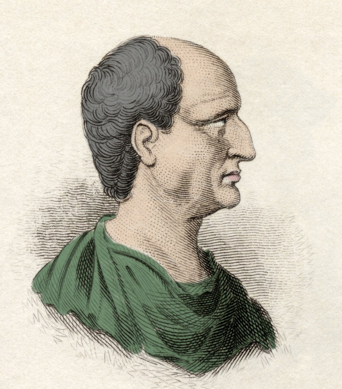 Portret van Themistocles, staatsman en Atheense generaal (525-460 v.Chr.). Gravure uit de 19e eeuw door Unknown artist