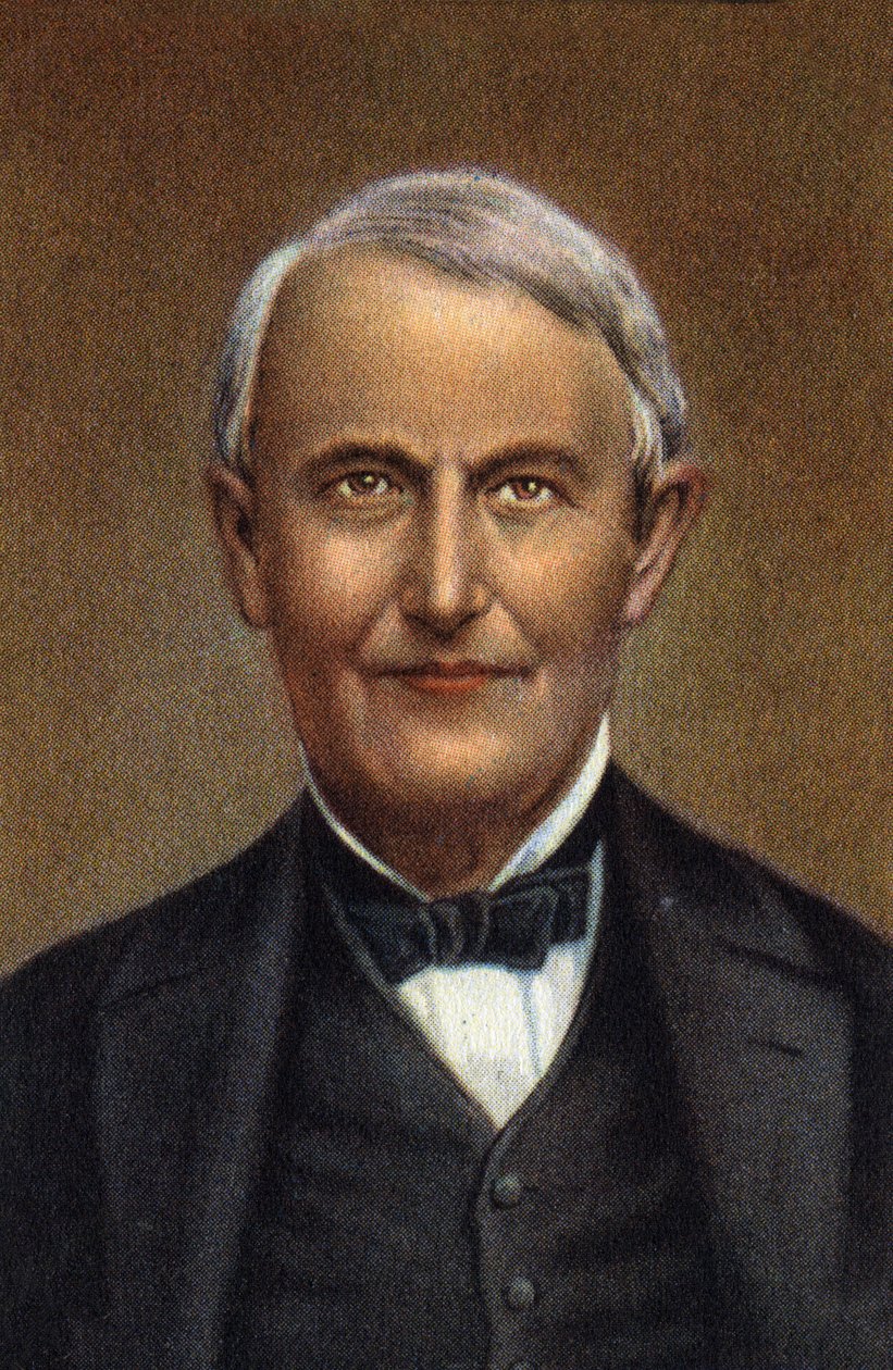 Portret van Thomas Alva Edison, Amerikaanse wetenschapper en uitvinder. door Unknown Artist