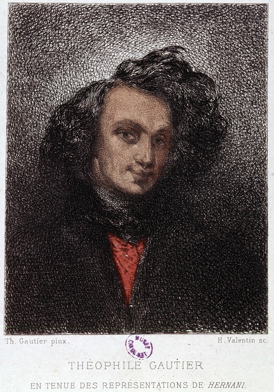Portret van Théophile Gautier in Hernani door Victor Hugo. 19e eeuw. door Unknown artist