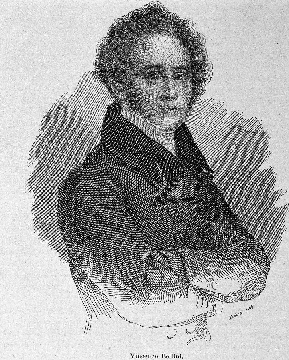 Portret van Vincenzo Bellini (1801 - 1835), Italiaanse componist door Unknown artist