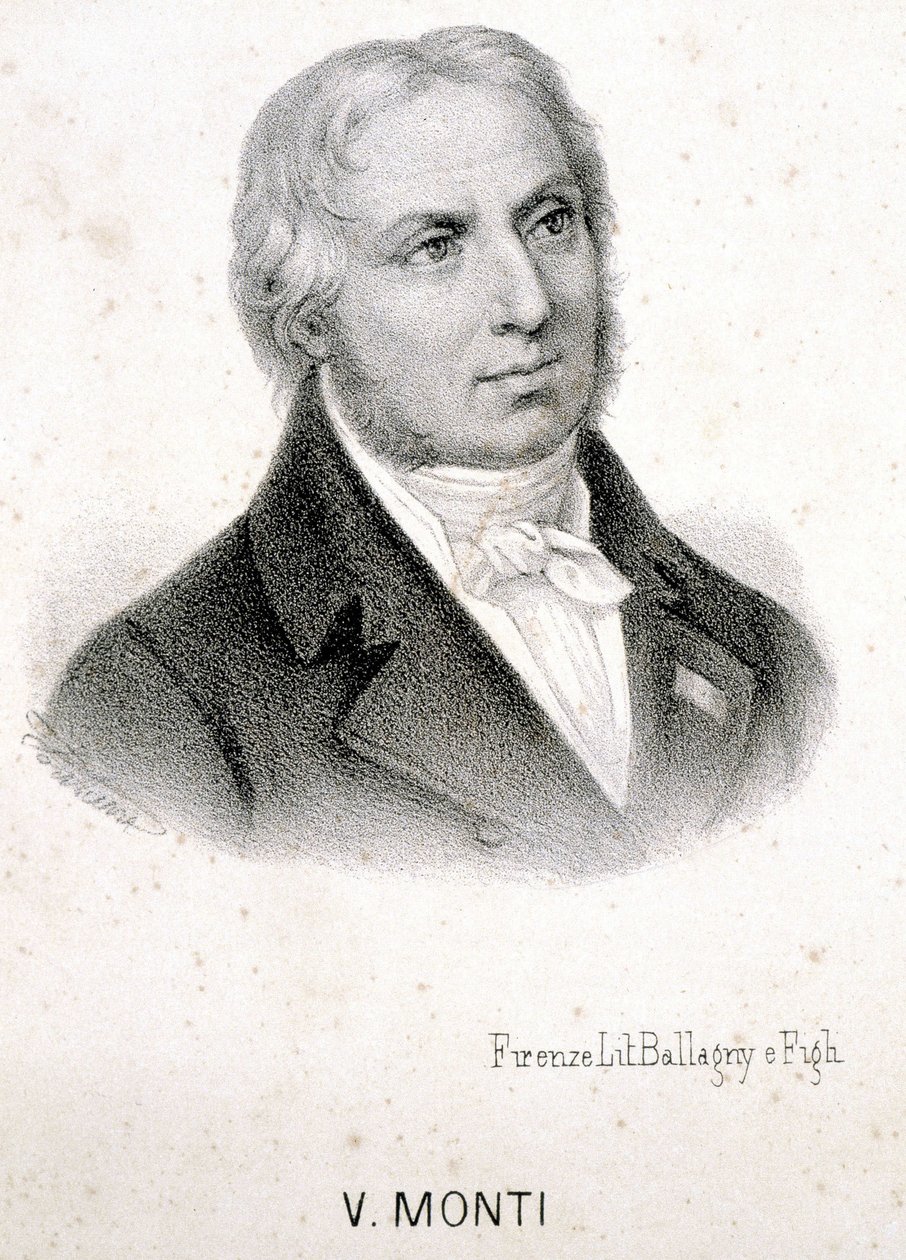 Portret van Vincenzo Monti (1754 - 1828), Italiaanse dichter, gravure 19e eeuw door Unknown artist