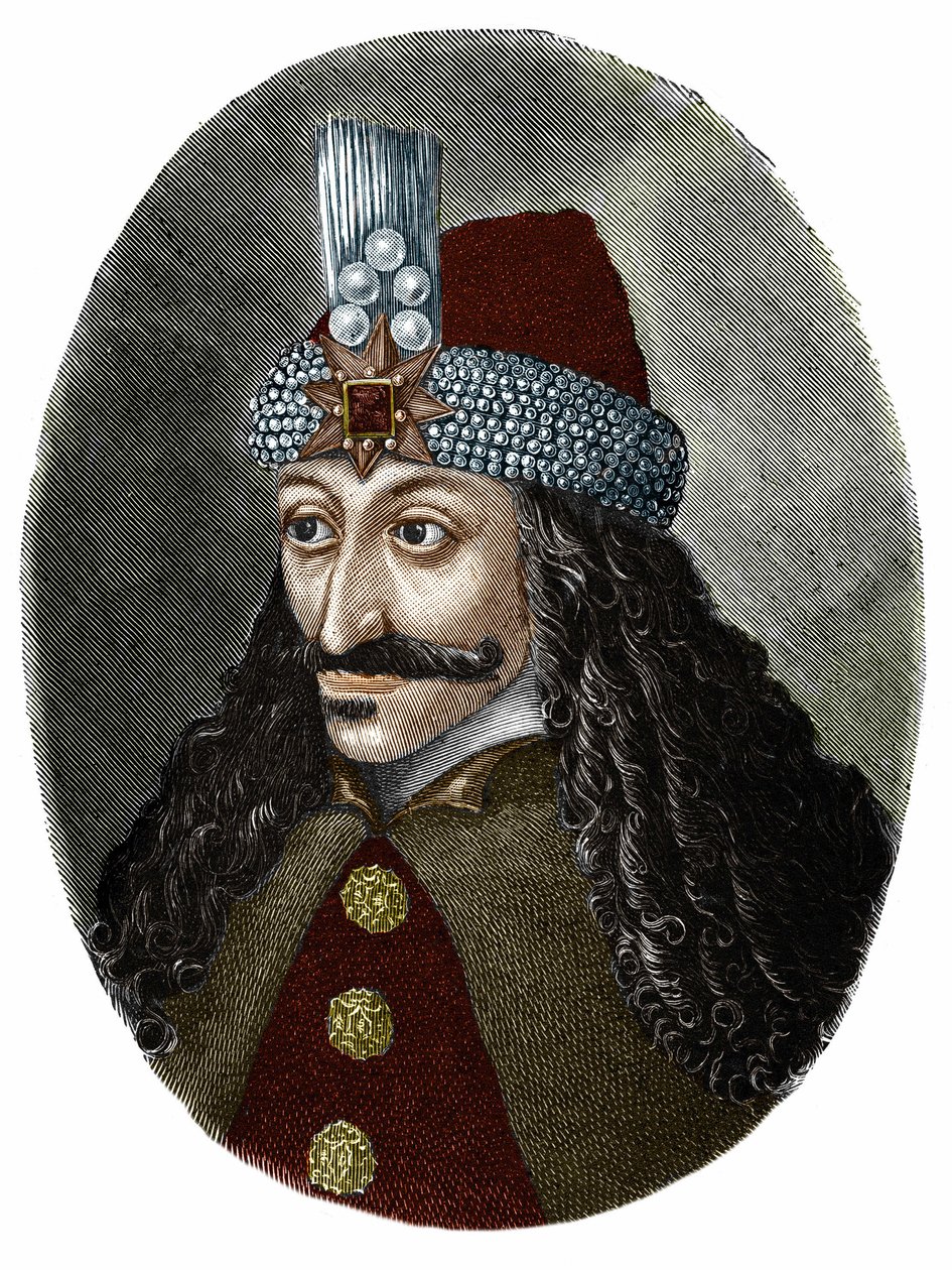 Portret van Vlad Tepes III de spietser of Dracula (1431-1476) die Bram Stoker inspireerde voor het personage Dracula door Unknown artist