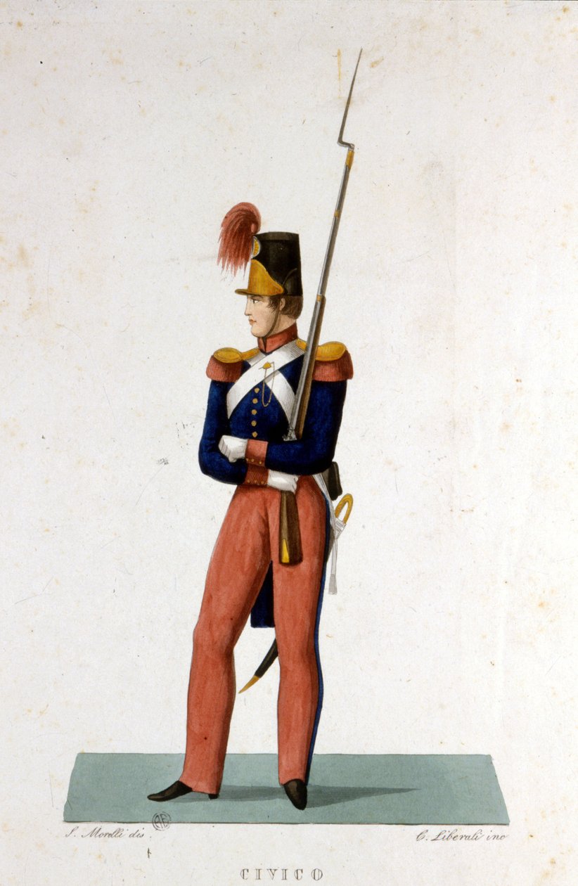 Portret van een lid van de Pauselijke Garde van de Vaticaanse Staat door Unknown artist
