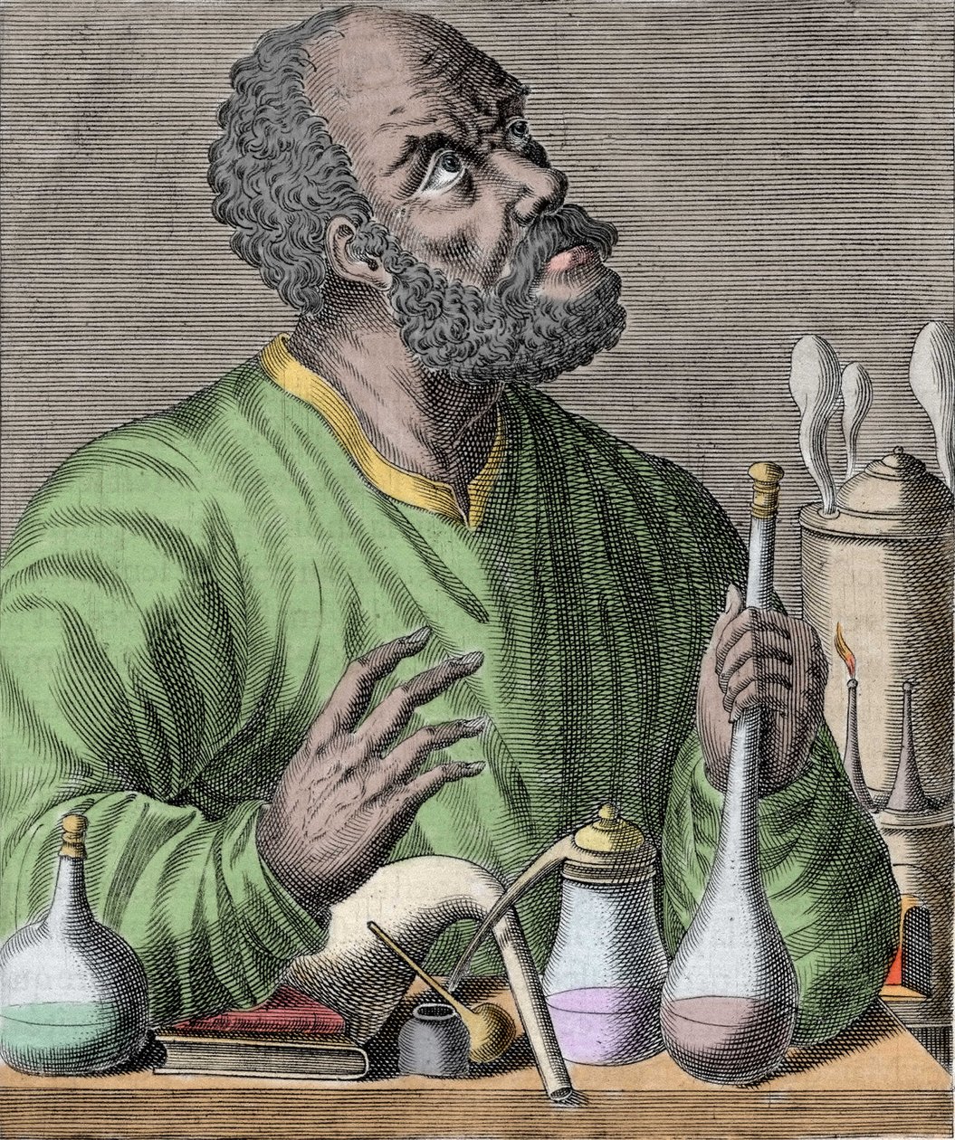 Portret van de Arabische chemicus Geber (Jabir ibn Hayyan) Jabir ibn Hayyan (721-776). door Unknown artist