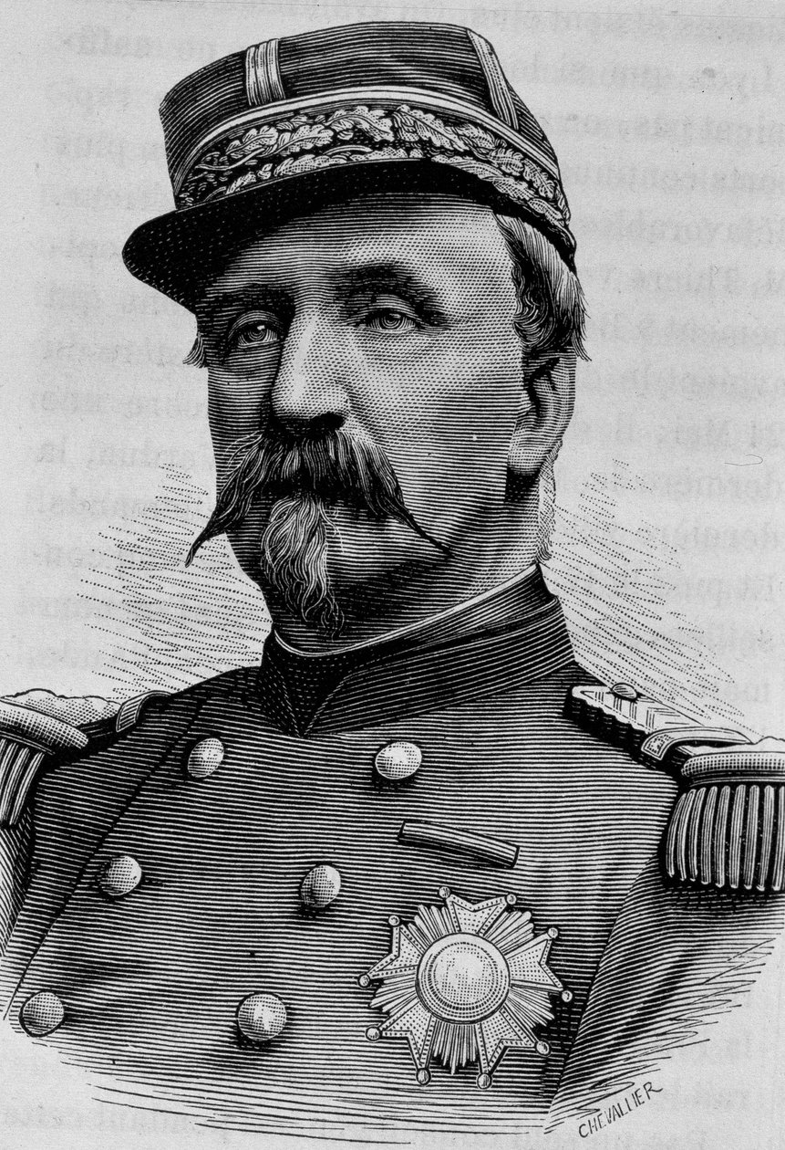 Portret van de hertog van Aumale (Charles de Lorraine) (1822 - 1897). Gravure van het einde van de 19e eeuw in 