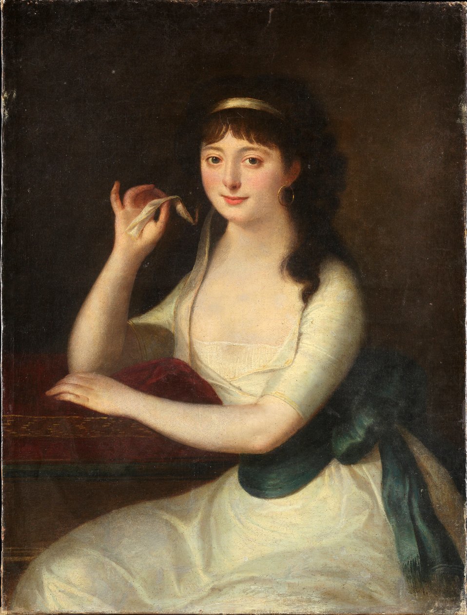 Portret van de Genuese aristocraat Luigia Pallavicini (1772-1841) Markiezin en muze van dichters Anoniem schilderij. 19e eeuw. Genua, Galleria d