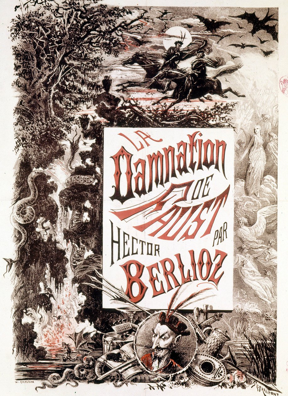Poster van La Damnation de Faust door Hector Berlioz. sd. eind 19e eeuw door Unknown artist