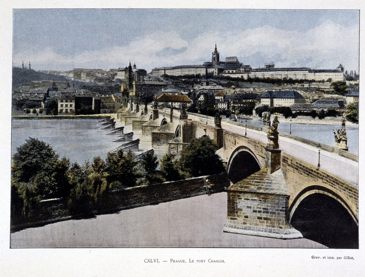 Praag, Karelsbrug, eind 19e eeuw door Unknown artist