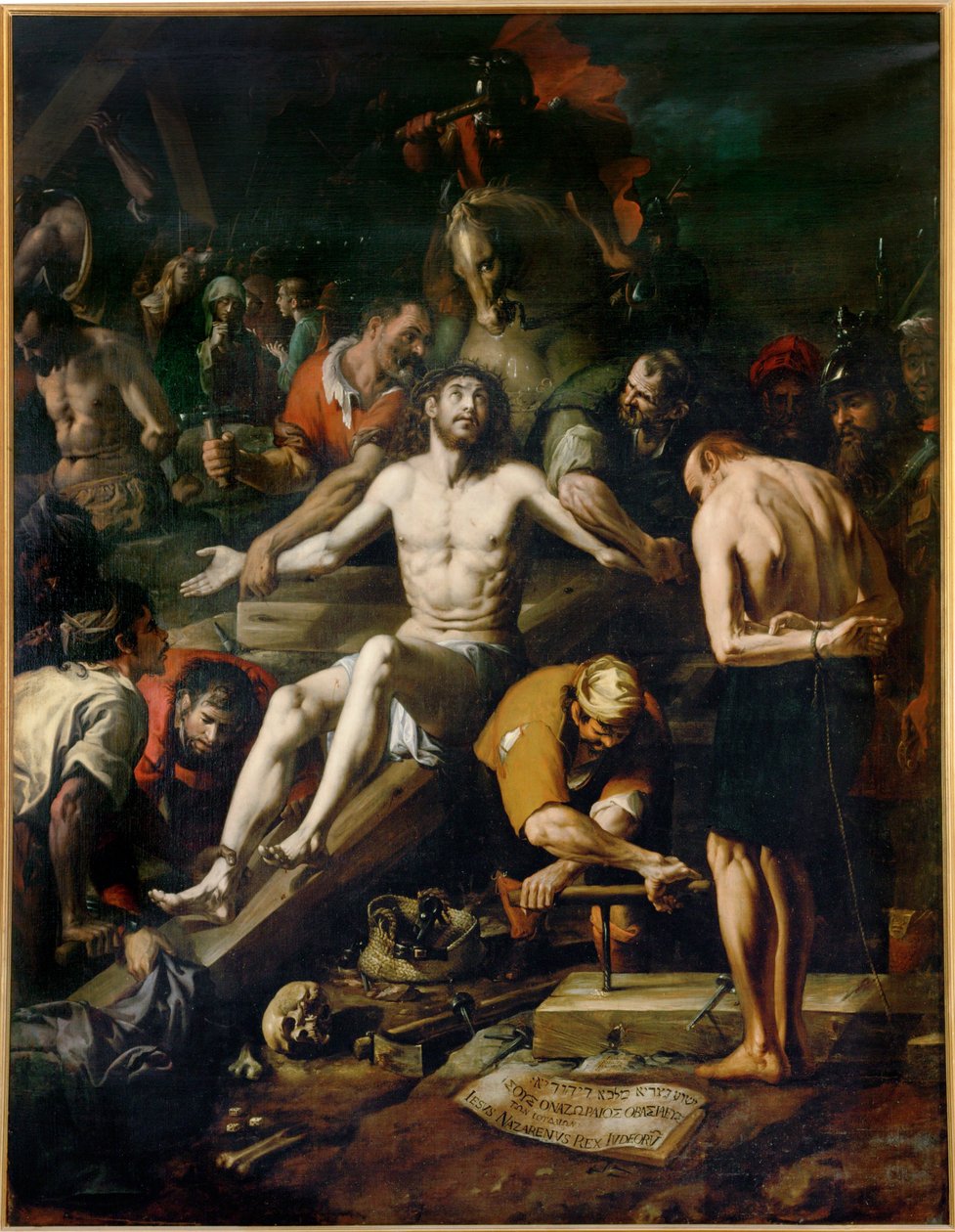De kruisiging voorbereiden door Unknown artist