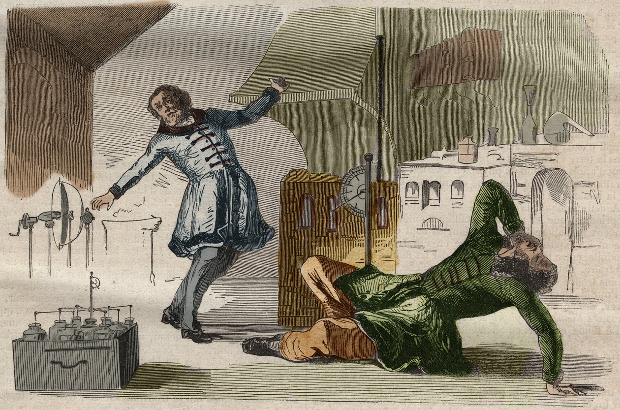 Professor Georges Guillaume (Wilhelm) Richmann (1711-1753) stierf in zijn werkplaats na een experiment met een elektrometer door Unknown artist