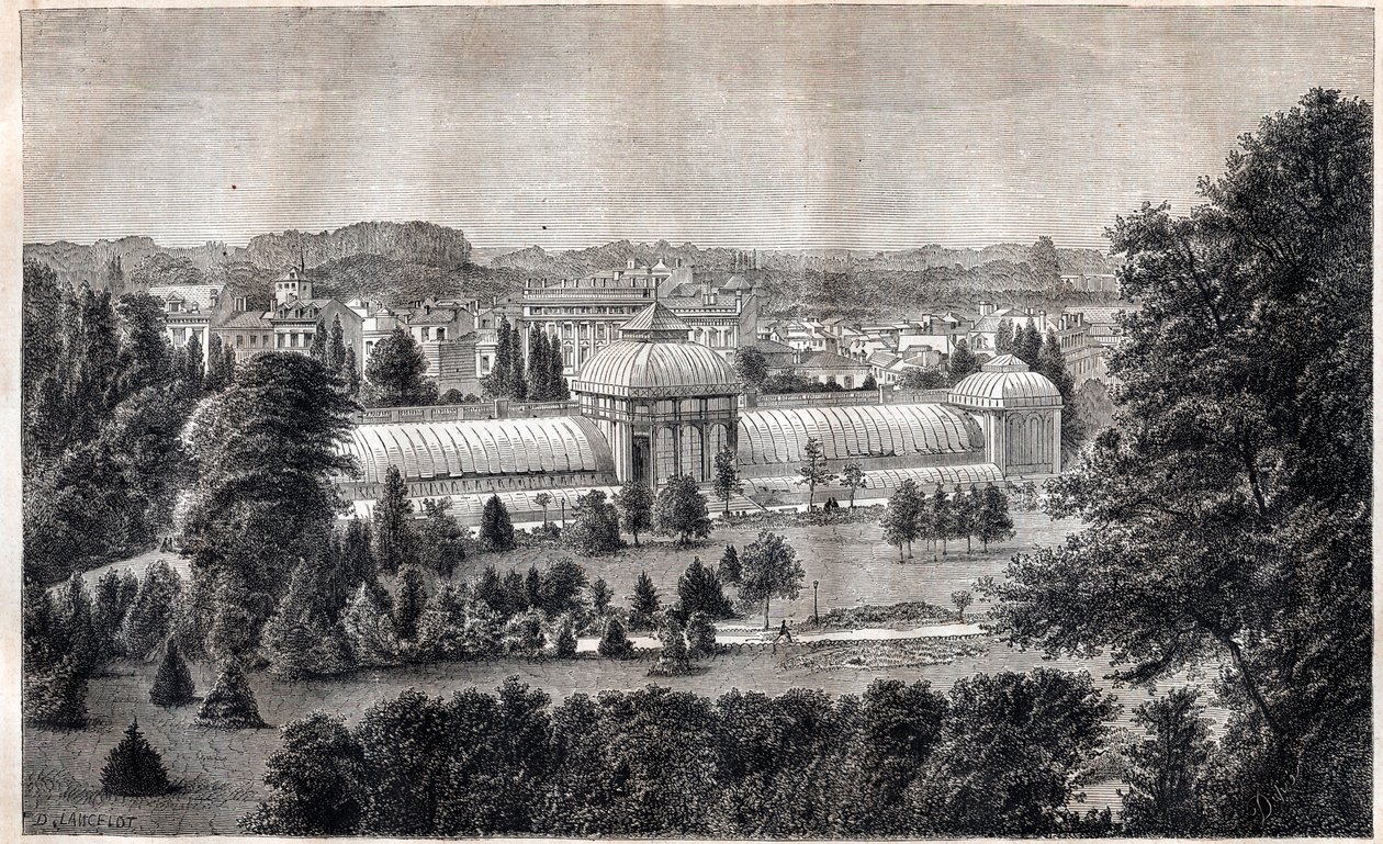 Openbare tuin van Bordeaux - Jardin public - Bordeaux - gravure rond 1867 door Unknown artist