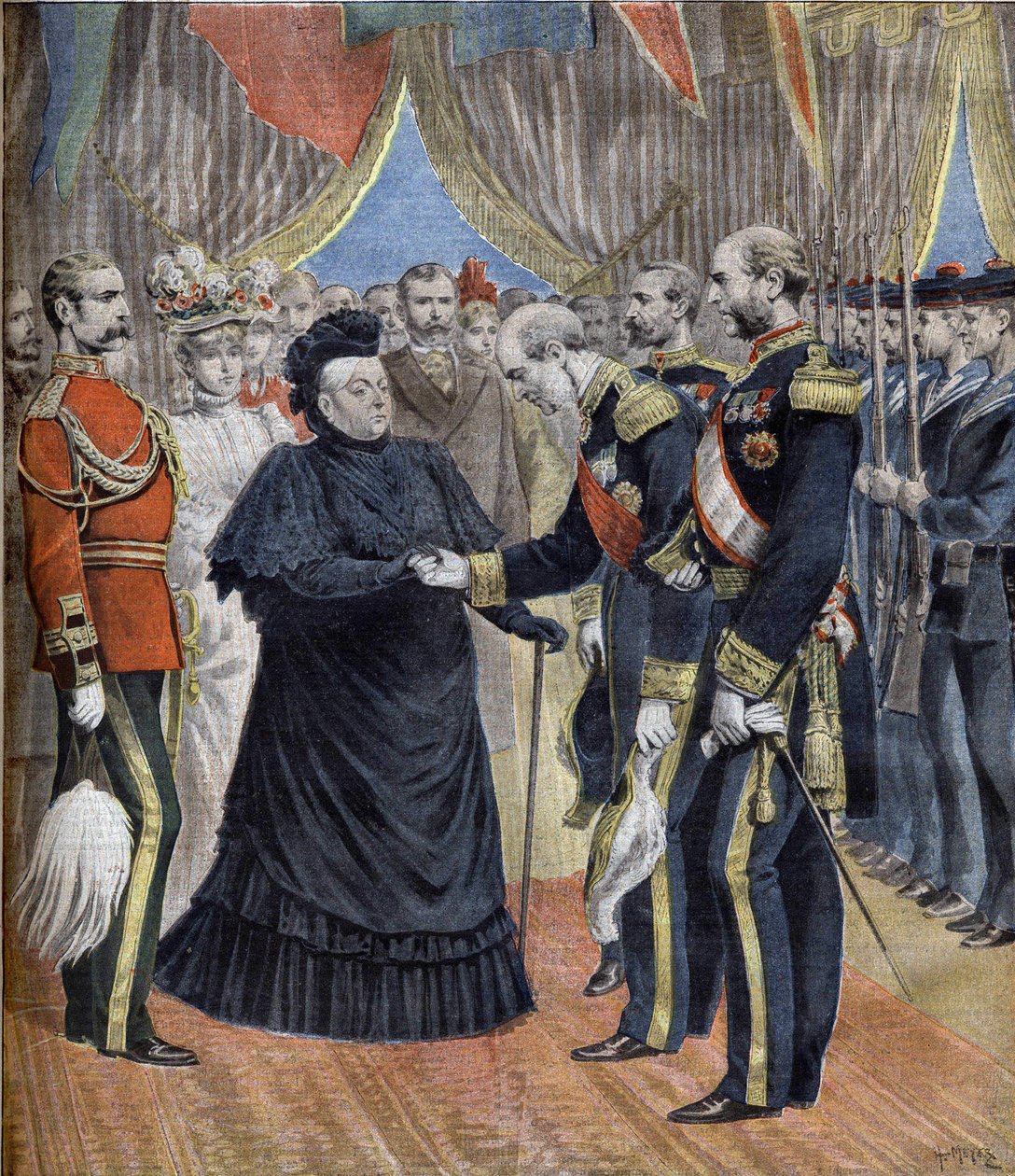 De aankomst van koningin Victoria in Cherbourg in 1897 door Unknown artist