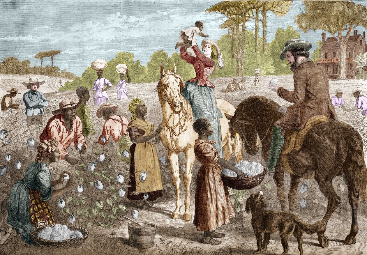 Gerecycled katoen uit een huis in het zuiden van de Verenigde Staten in 1864 door Unknown artist
