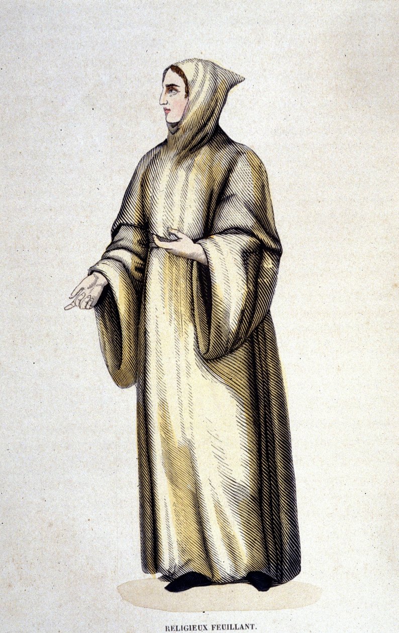 Religieuze Feuillant, Orde van Citeaux, hervormd door Jean de La Barrière. Gravure uit de 19e eeuw door Unknown artist