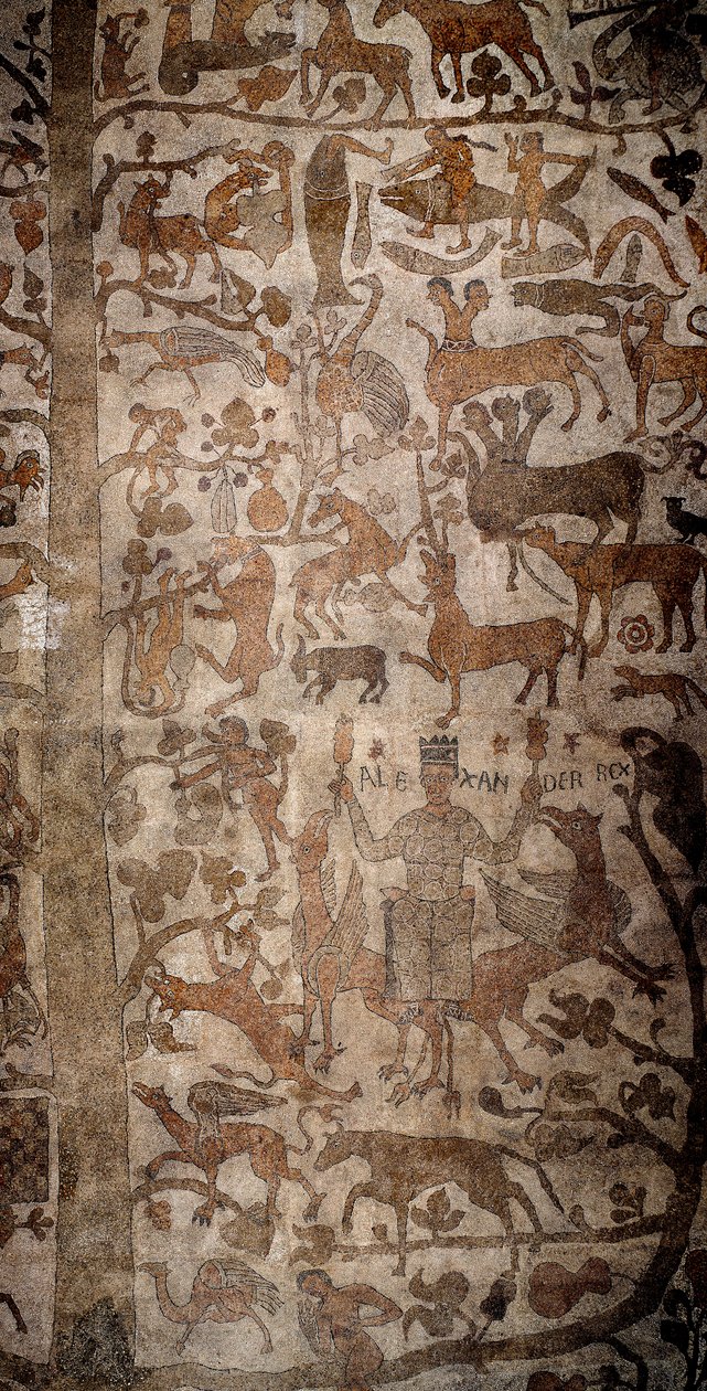 Voorstelling van Alexander de Grote (356-323 v.Chr.), koning van Macedonië en veroveraar van Perzië, omringd door Indiase fauna tijdens de verovering van India, Zondvloed, Deucalion en Pyrrha door Unknown artist