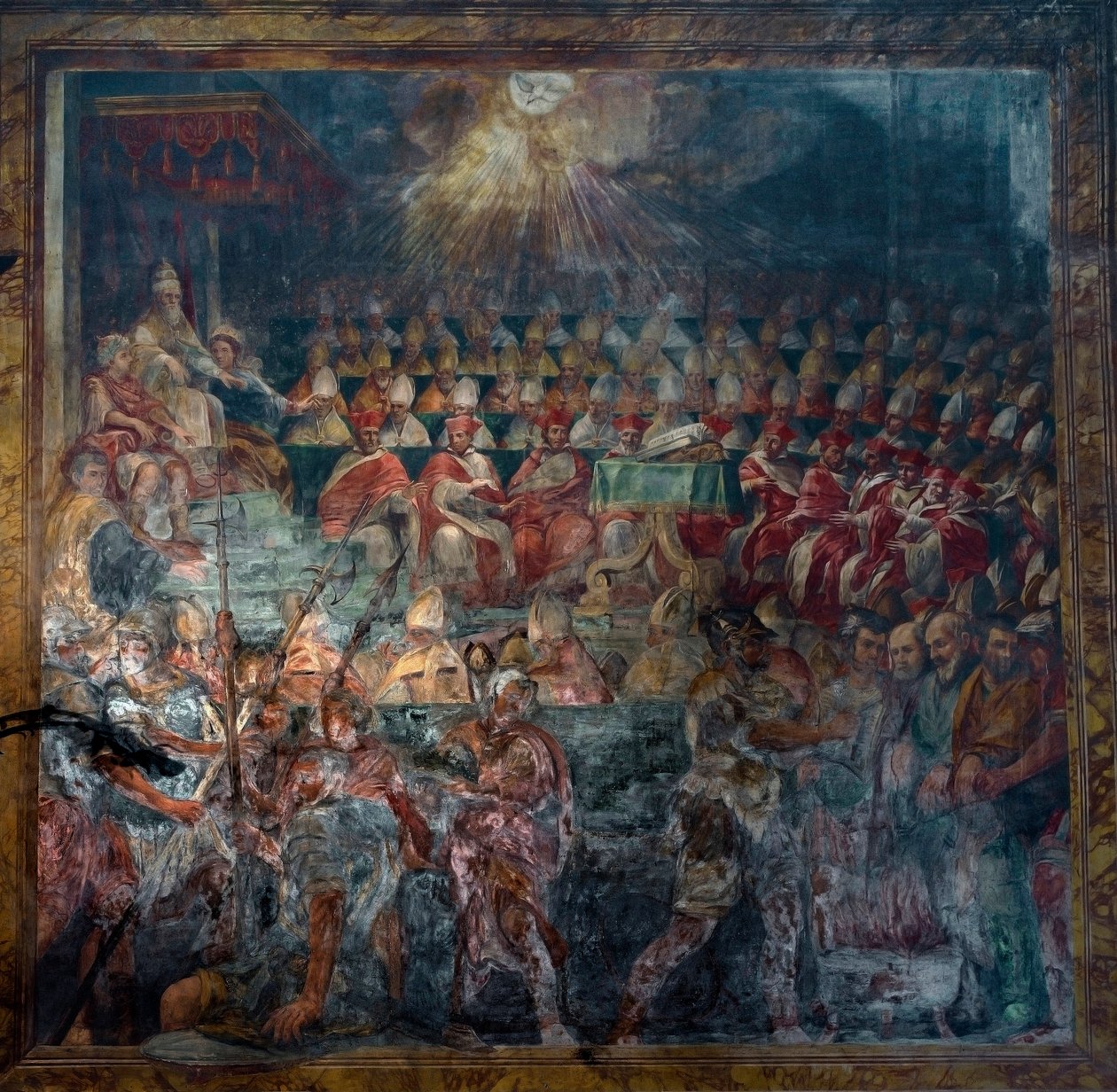 Weergave van het Eerste Concilie van Nicea, Eerste Oecumenische Concilie, in 325 door Unknown artist