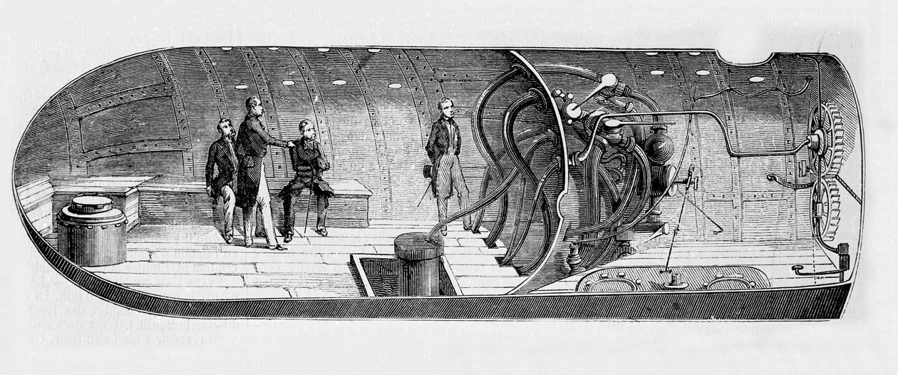 Weergave van de onderzeeër door Antoine Prosper Payerne (1806-1886) door Unknown artist