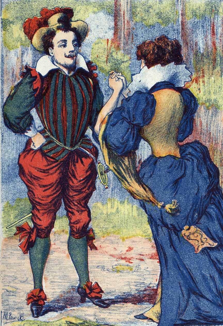 Riquet met de kuif wordt een knappe heer. Anonieme illustratie voor 