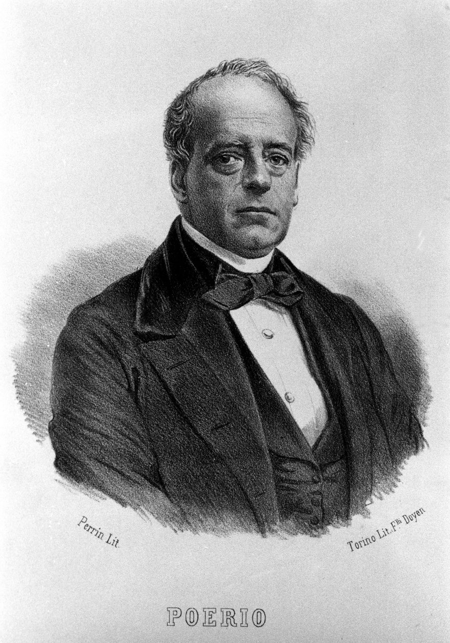 Risorgimento: portret van Carlo Poerio, Italiaanse revolutionair. Gravure 19e eeuw door Unknown artist
