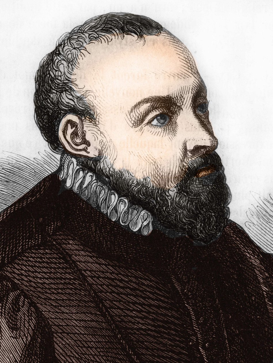 Roland de Lassus. (Orlando di Lasso) 1532-1594 Franco-Vlaamse componist door Unknown artist