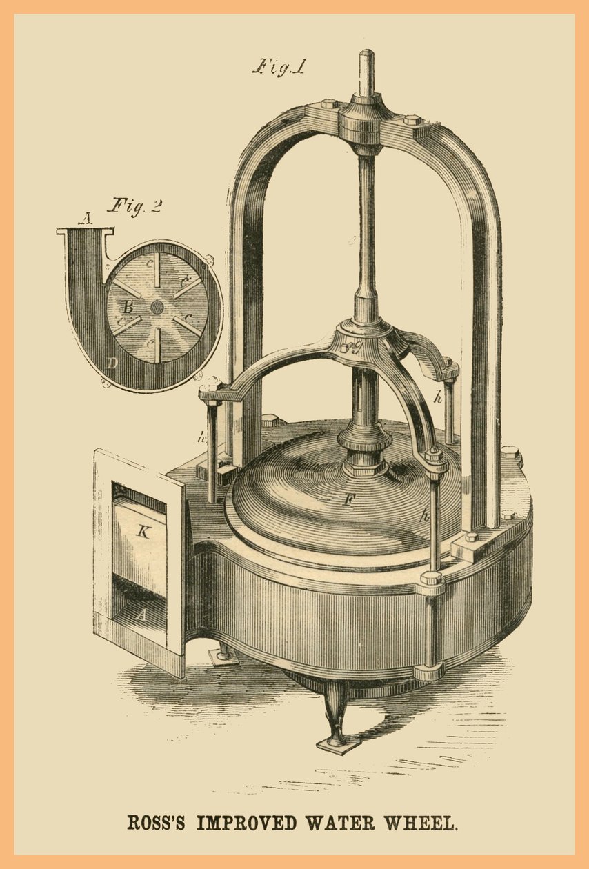 Ross verbeterd waterrad door Unknown Artist