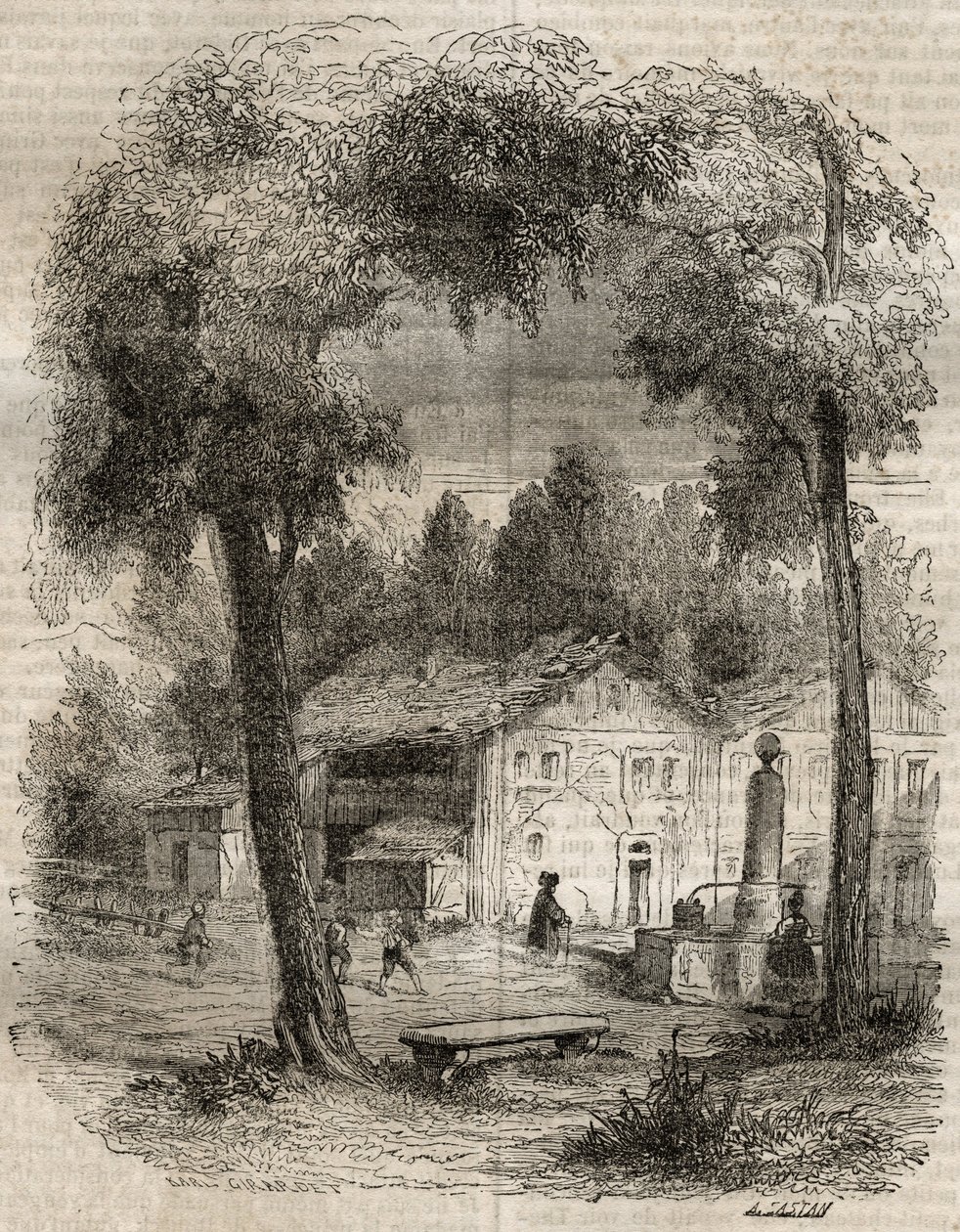 Rousseau in Motiers (Kanton Neuchatel) - Illustratie voor de 