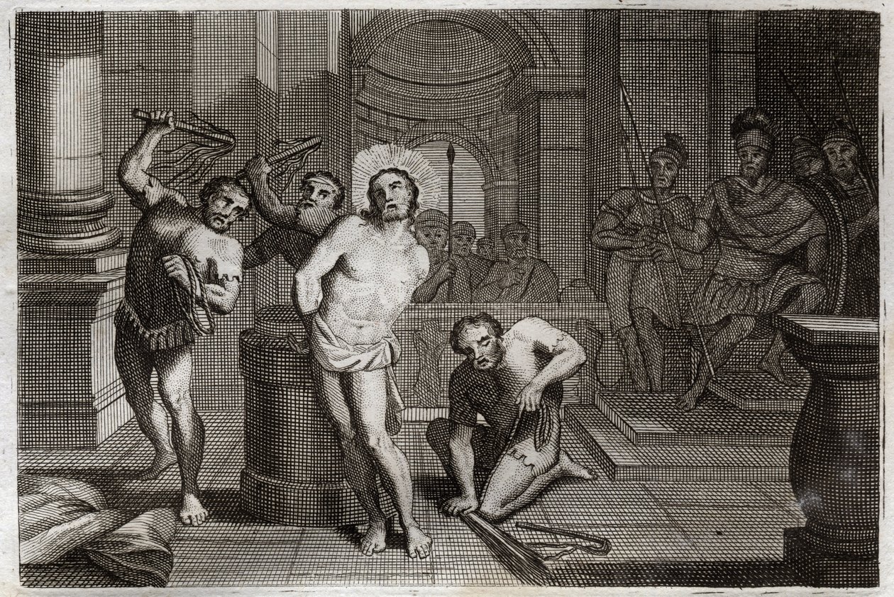 Royaumont Bijbel, Nieuwe Testament: Geseling van Jezus Christus. Illustratie uit 1811. door Unknown artist