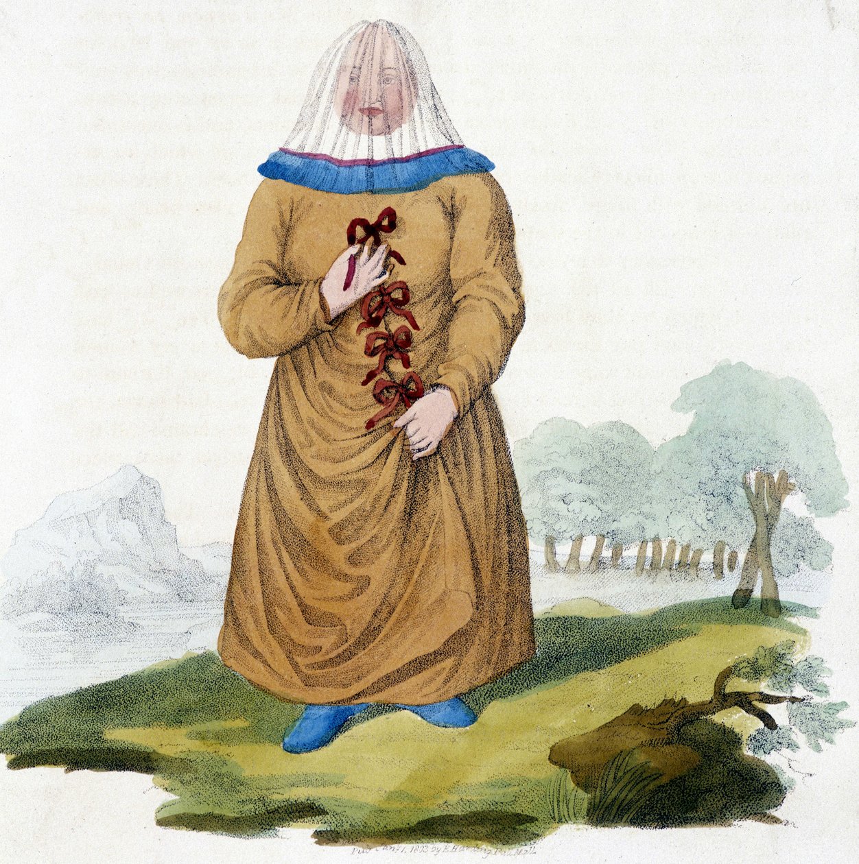 Russische vrouw van een Ostiak stam in traditionele kleding (Khanty of Khante: Paleosiberische jagers, gevestigd in het bosgebied van de midden Ob-vallei) door Unknown artist