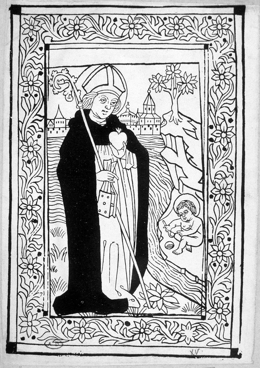 Sint-Augustinus - gravure door Unknown artist