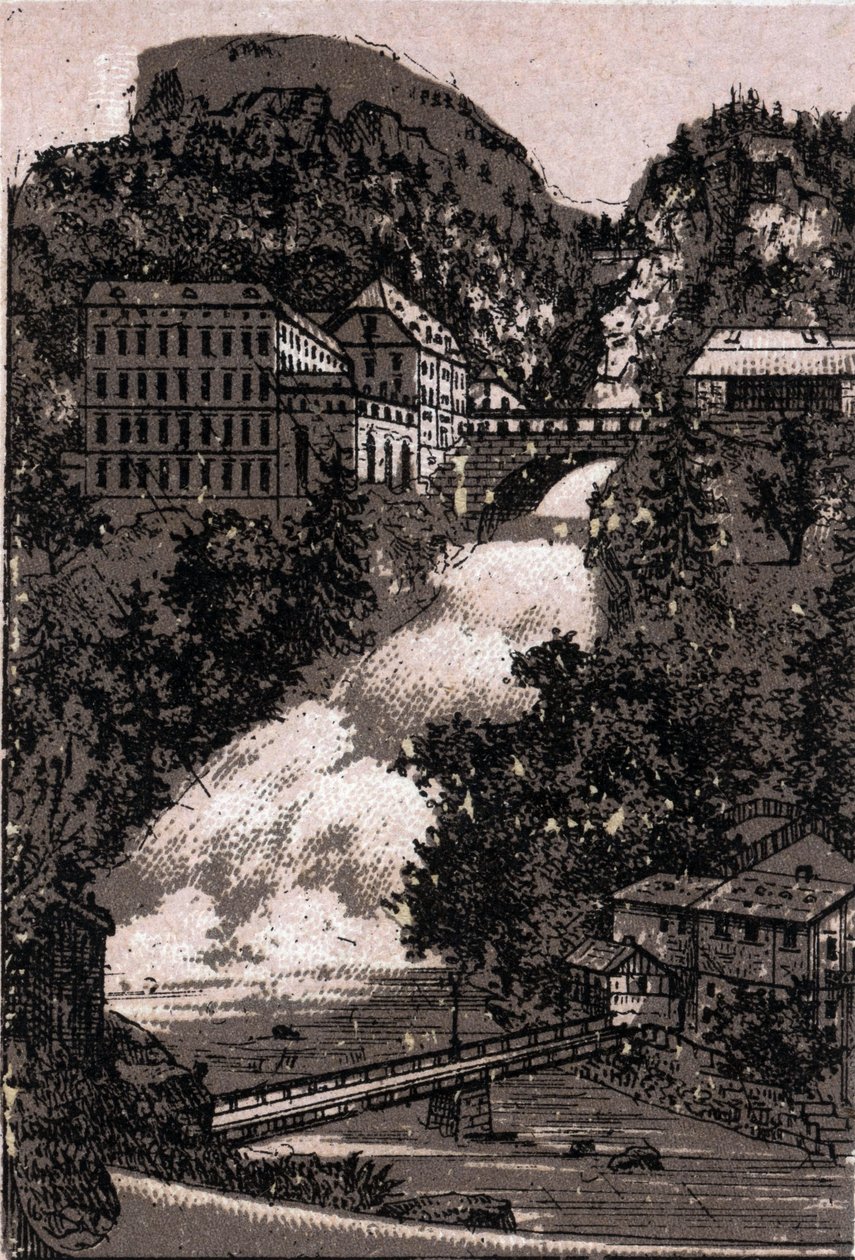 Salzkammergut, Oostenrijk: uitzicht op de Gastein-vallei door Unknown artist