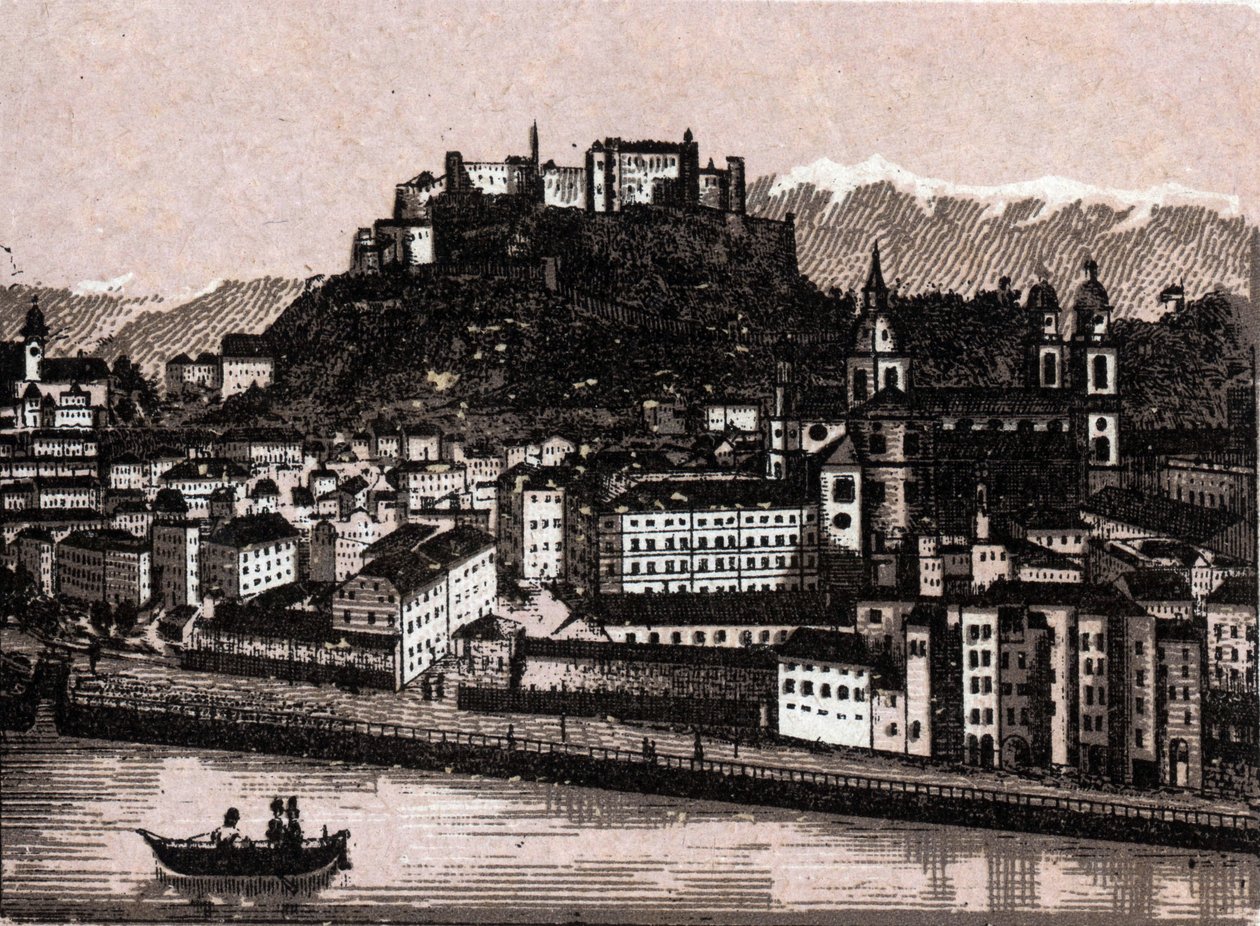 Salzkammergut Regio, Oostenrijk: Salzburg van Kapuzinergarten. in 