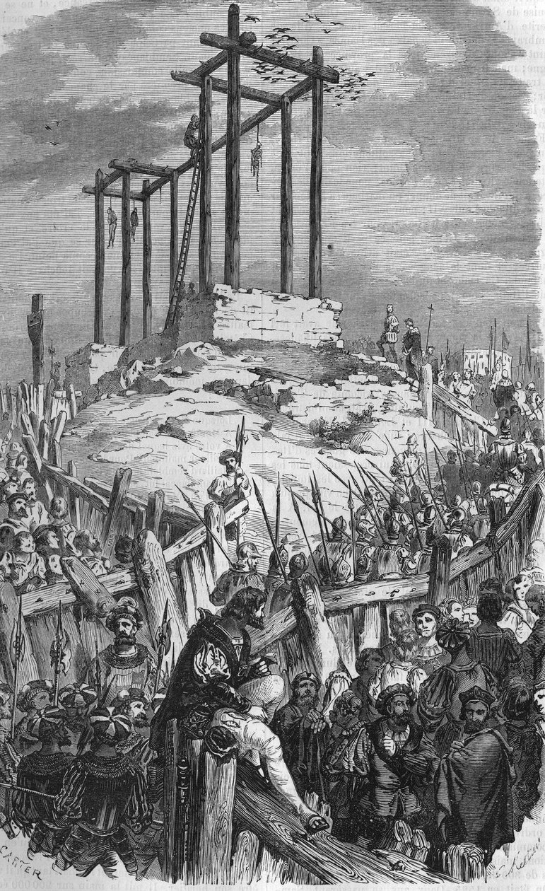 Samblancay stierf, die in 1527 werd opgehangen. door Unknown artist
