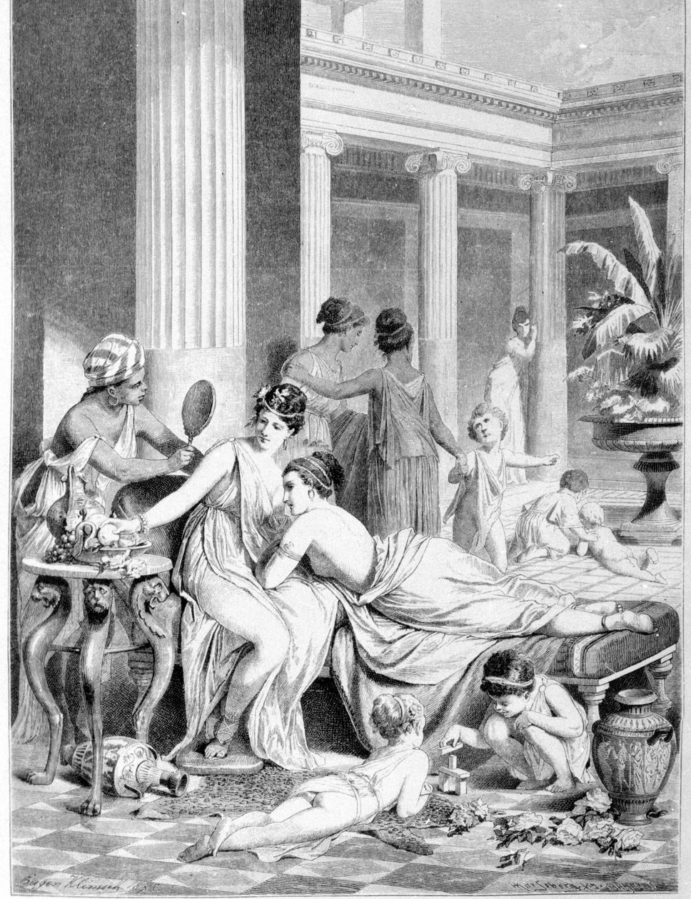Sapho (Sappho) en zijn metgezellen door Unknown artist