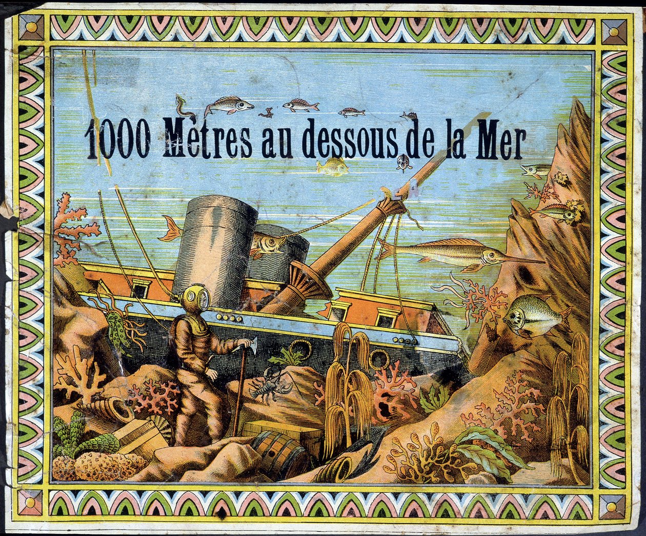 Duiker en schipbreukeling - in 1000 meter onder de zee door Jules Verne door Unknown artist