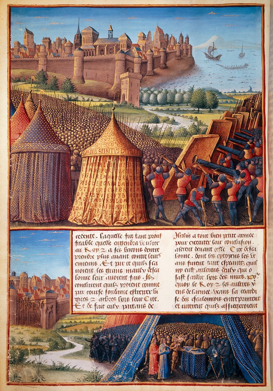 Tweede kruistocht: zicht op het beleg van Ascalon in 1153 door Baudouin III door Unknown artist