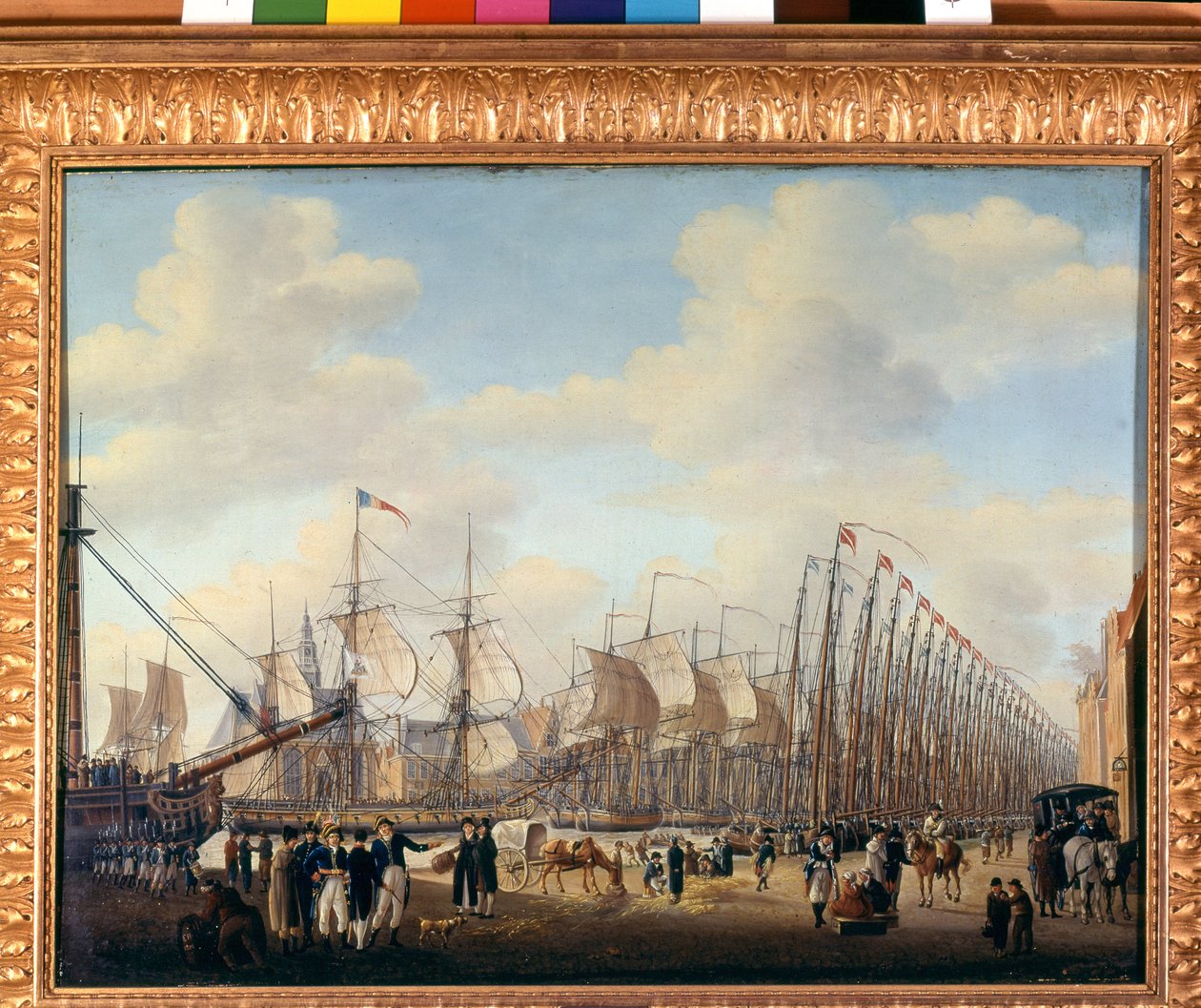 Geheime vloot van Napoleon I naar Vlissingen (Nederlandse haven) voor de poging tot invasie van Engeland. Begin 19e eeuw. Amsterdam, Maritiem Museum door Unknown artist