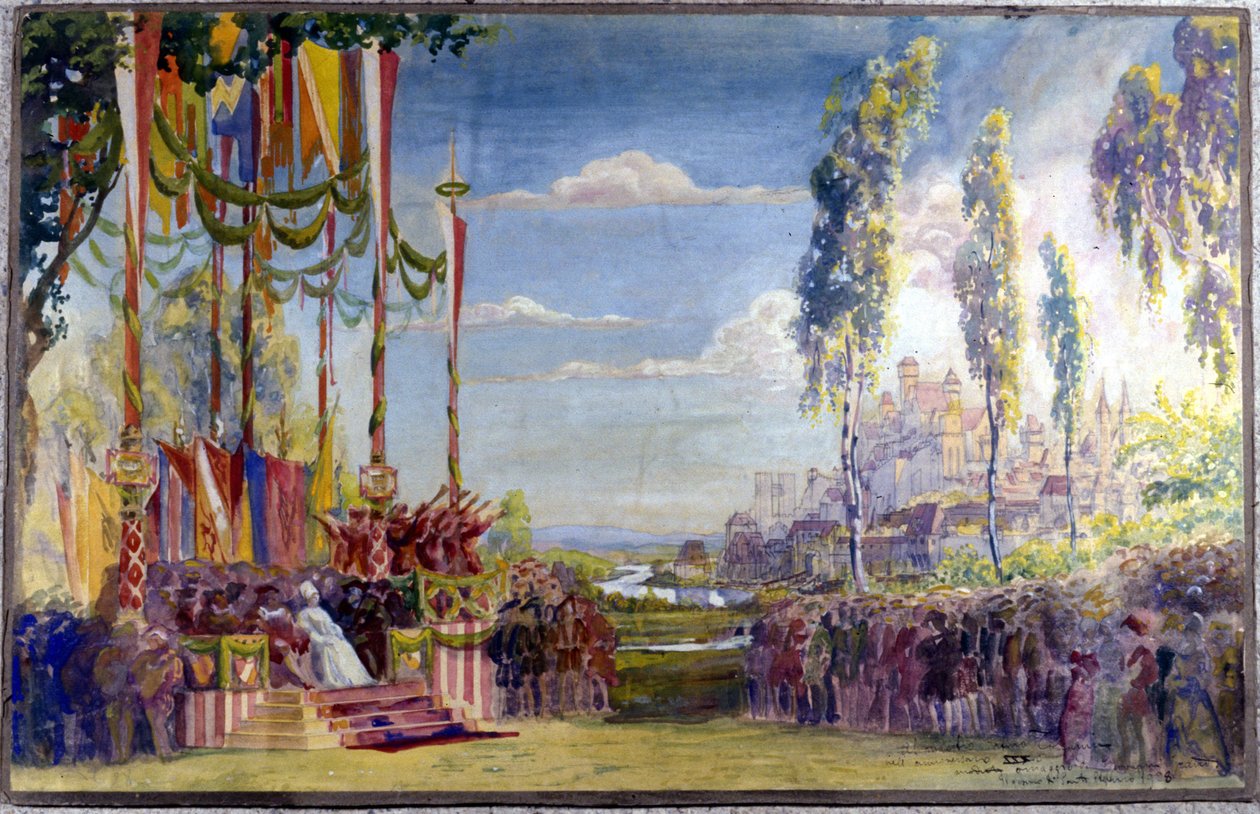 Decor voor Die Meistersinger of Les maitres singteurs de Nuremberg, opera van Richard Wagner. Act II door Unknown artist