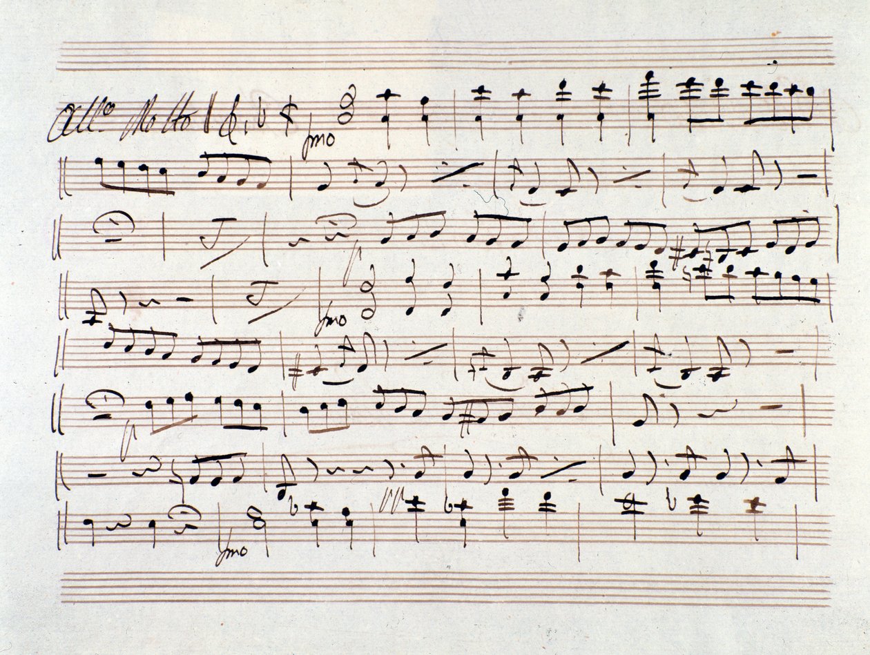 Bladmuziek voor Ali Baba, opera door Luigi Cherubini door Unknown artist