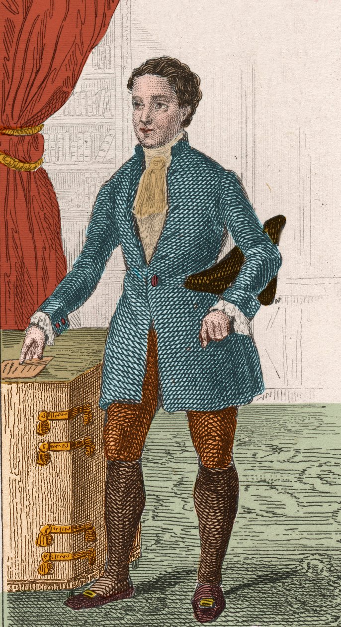 Eeuw van de Verlichting: portret van Denis Diderot (1713-1784), Franse schrijver en filosoof. Gravure uit 1876. door Unknown artist
