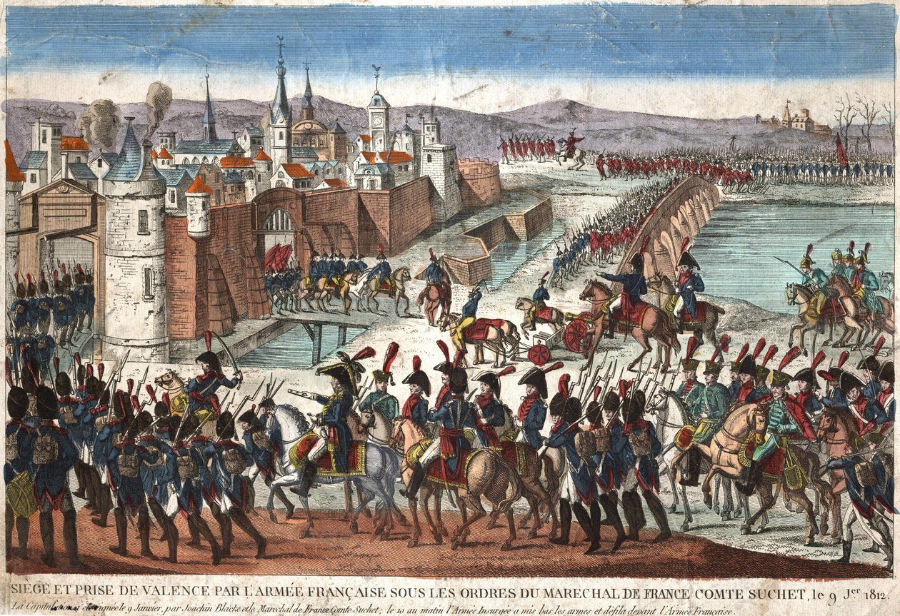 Belegering en inname van Valencia door het Franse leger onder bevel van de Maarschalk van Frankrijk, Graaf Suchet, op 9 januari door Unknown artist