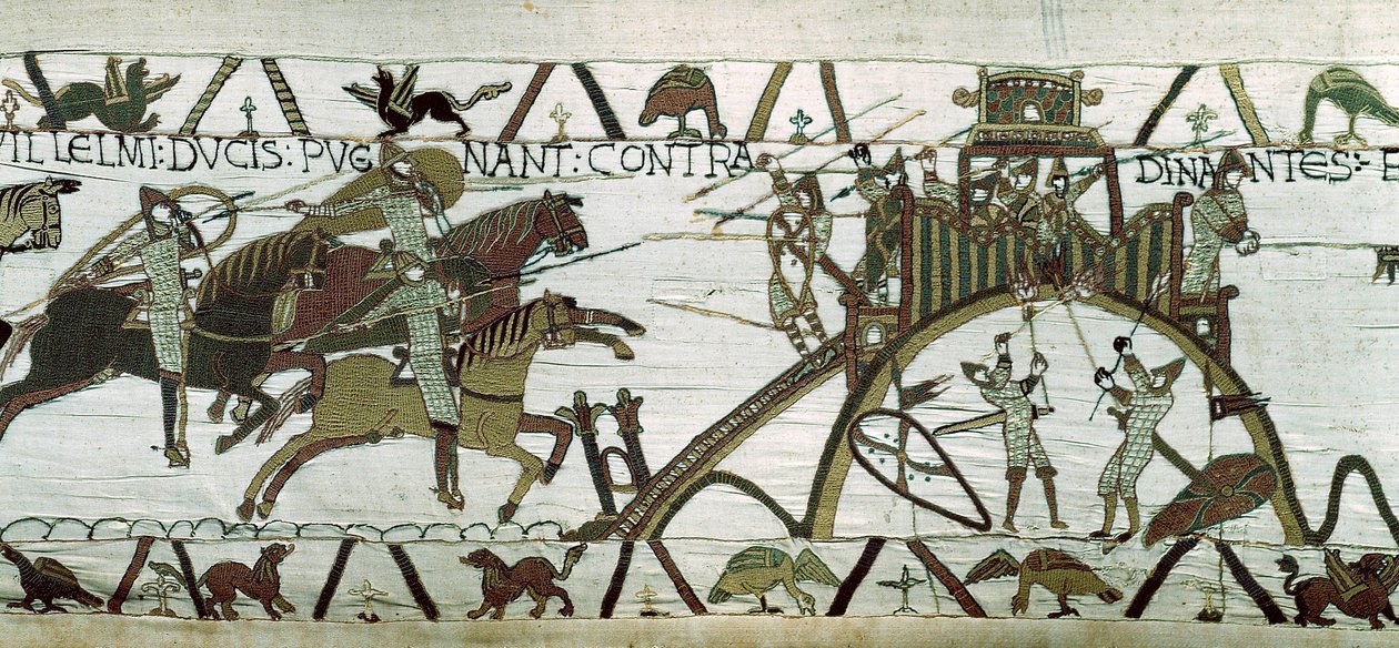 Beleg van de stad Dinan: het leger van Willem de Veroveraar valt de stad aan (detail) door Unknown artist