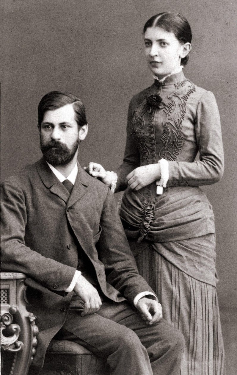 Sigmund Freud en zijn vrouw Bernays Martha in juni 1885 door Unknown artist