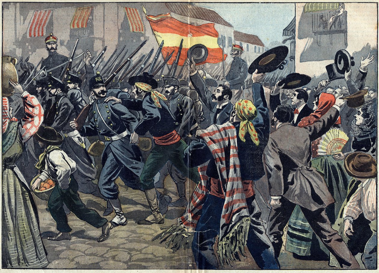 Spaans-Amerikaanse Oorlog of Cubaanse Onafhankelijkheidsoorlog (1868-1898) tussen Spanje en Noord-Amerika door Unknown artist