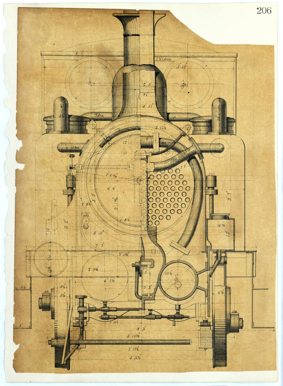 Stoomlocomotief door Unknown artist