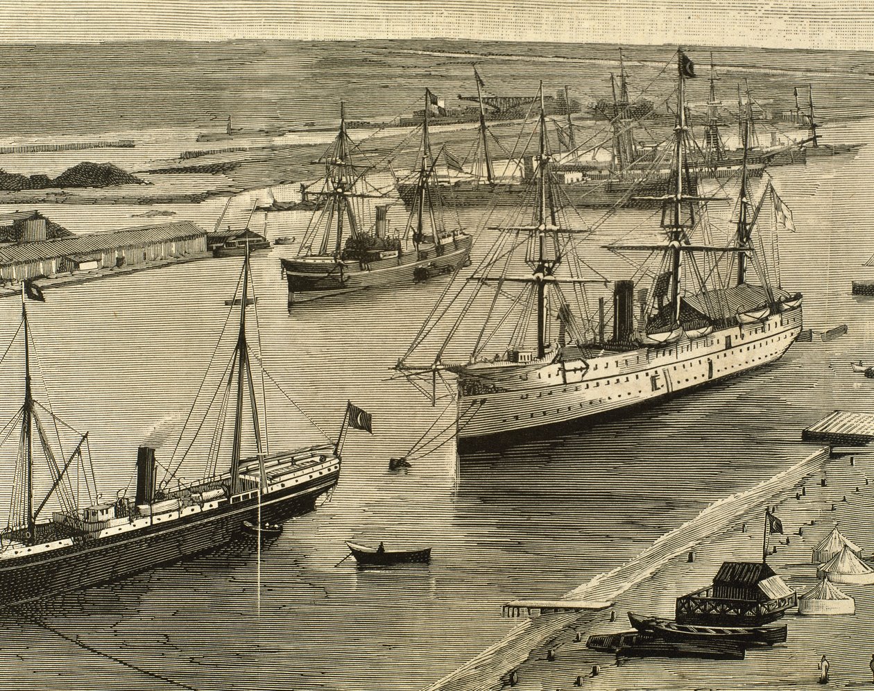 Suezkanaal, Port-Said, Egypte door Unknown artist