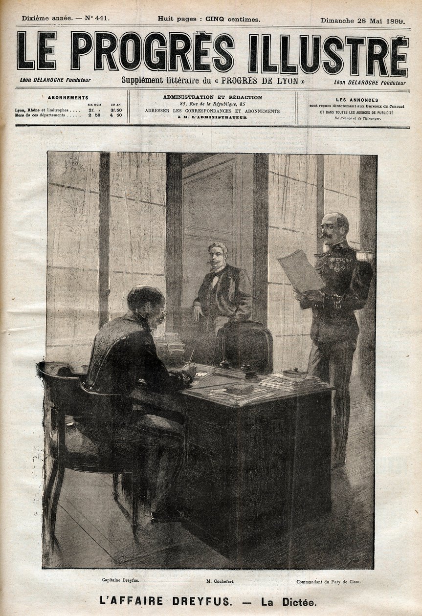 De Dreyfus-affaire - De brief gedicteerd aan Alfred Dreyfus op 15 oktober door Unknown artist