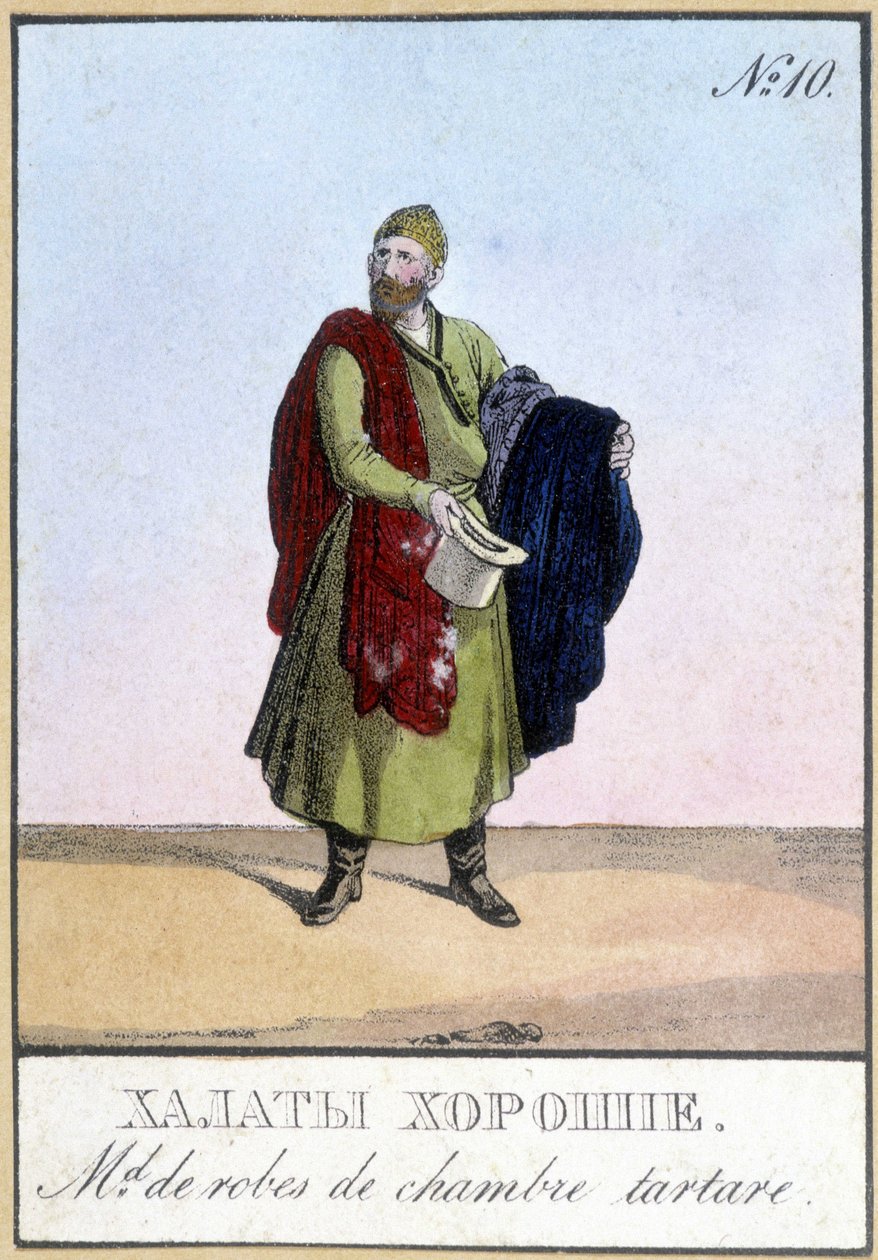 Tataarse kledinghandelaar in Rusland in de 19e eeuw door Unknown artist