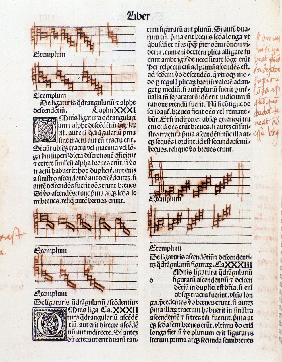 Tekstpagina en manuscriptannotaties uit De Kunst van de Muziek door Guillaume Despuig door Unknown artist
