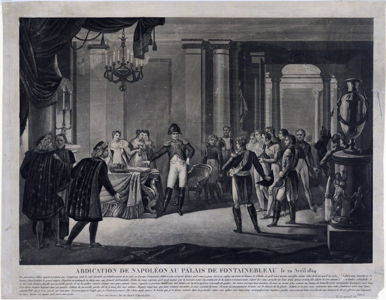 De Abdicatie van Napoleon in Fontainebleau op 11 april 1814 door Unknown artist