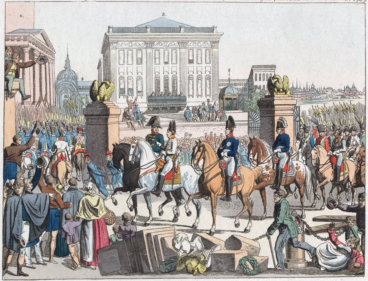 De geallieerde troepen marcheren Parijs binnen op 31 maart door Unknown artist